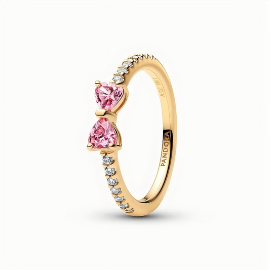 Pandora Sparkling Clear Bow Ring